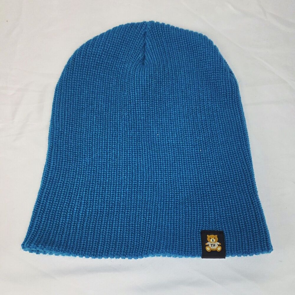 Teddy Fresh Knit Beanie Hat Unisex One Size Teal Bluish-Green OSFM